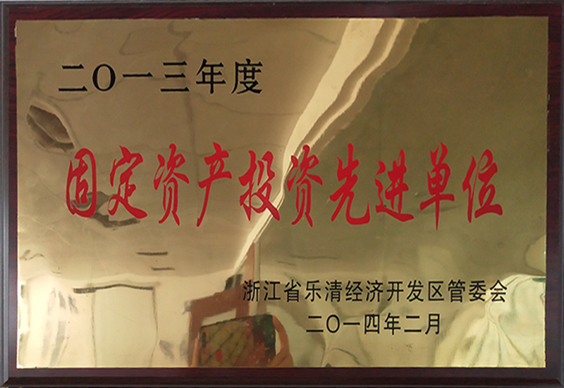 2013年度牢靠资产投资先进单位（开发区）